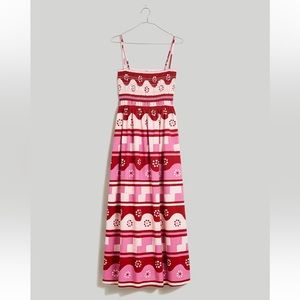 Madewell Theo Sleeveless Midi Dress in Geodaisy Batik Size Large